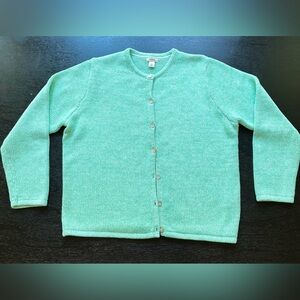 L.L. Bean Women's Mint Green Cardigan Sweater
